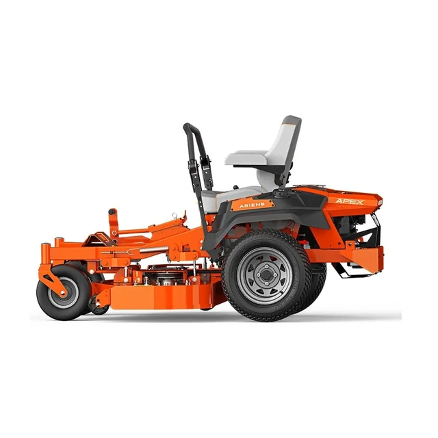 Ariens Apex 48 KW zero-turn lawn mower in orange and black with a 48 in deck and lap bar controls.