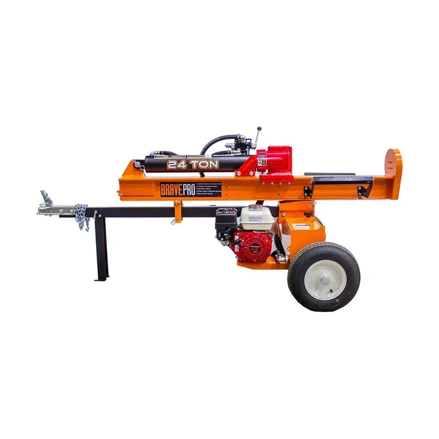 Brave VH1724GX 24 ton log splitter with Honda GX160 engine and industrial beam