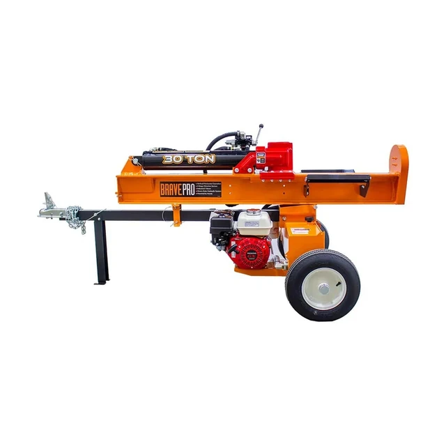 Brave VH1730GX 30 ton log splitter with Honda GX200 engine on an industrial I-beam frame