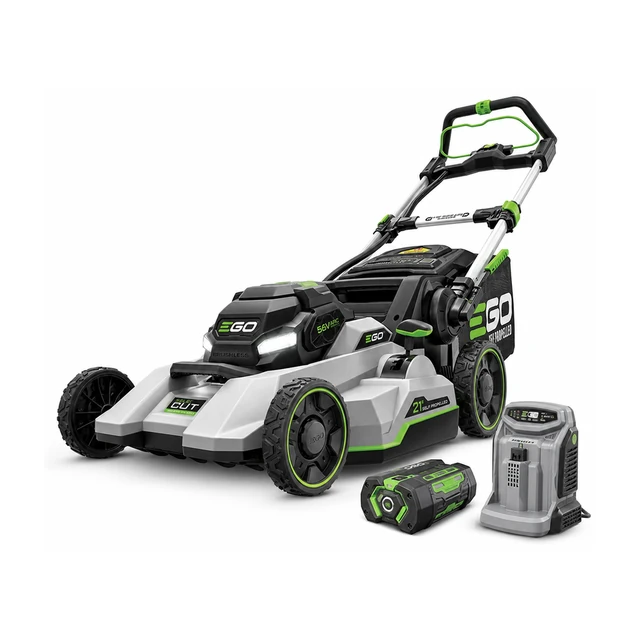 EGO LM2156SP 21 inch Select Cut flagship self-propelled battery lawn mower with G3 10.0Ah battery and 700W charger