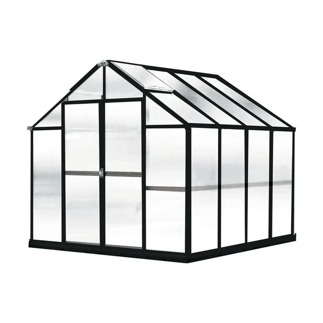 Riverstone MONT greenhouse from the Growers Package edition set up in a home garden