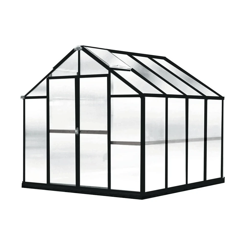 Riverstone MONT greenhouse from the Growers Package edition set up in a home garden